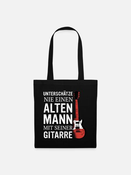 Gitarre Gitarrist Blues Gitarrenspieler Rock - Stoffbeutel - Schwarz