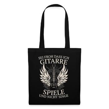 Gitarre Gitarrist Blues Gitarrenspieler Rock - Stoffbeutel - Schwarz - Vorne