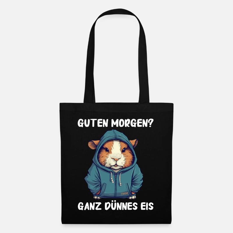 Meerschweinchen Kurzhaar Langhaar Crested - Stoffbeutel - Schwarz