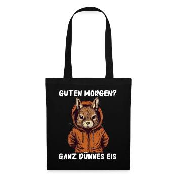 Hase Hasen Kaninchen Haustier - Stoffbeutel - Schwarz - Vorne