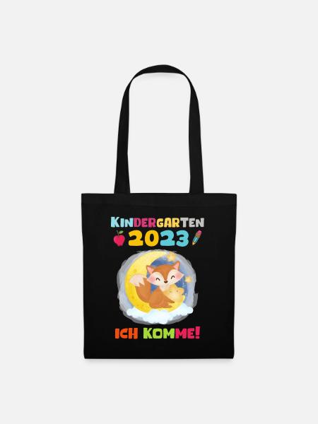 Kindergarten 2023 Ich Komme Mädchen Kita Geschenk - Stoffbeutel - Schwarz