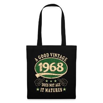 55. Geburtstag 1968 55er Guter Jahrgang - Stoffbeutel - Schwarz - Vorne
