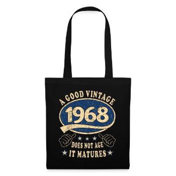 55. Geburtstag 1968 55er Guter Jahrgang - Stoffbeutel - Schwarz - Vorne