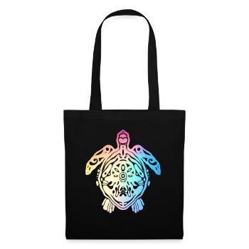 Tortue tortue tortue - Sac en tissu - noir - Devant