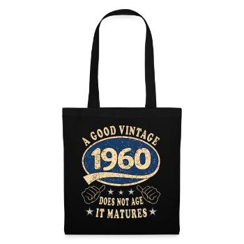 63. Geburtstag 1960 63er Guter Jahrgang - Stoffbeutel - Schwarz - Vorne