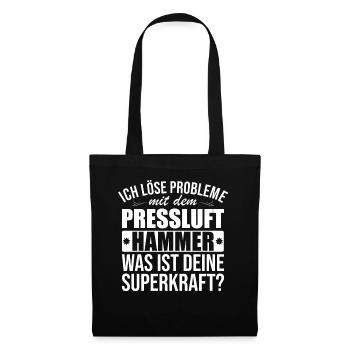 Ich Löse Probleme Mit dem Presslufthammer Straßenb - Stoffbeutel - Schwarz - Vorne