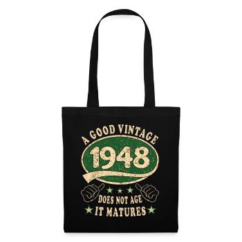 75. Geburtstag 1948 75er Guter Jahrgang - Stoffbeutel - Schwarz - Vorne