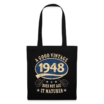 75. Geburtstag 1948 75er Guter Jahrgang - Stoffbeutel - Schwarz - Vorne