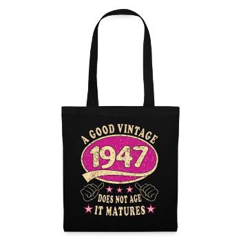 76ème Anniversaire 1947 '76 Bon Millésime - Sac en tissu - noir - Devant
