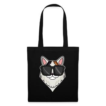 Cool cat with sunglasses - cat breed turquoise - Tote Bag - black - Front