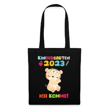 Kindergarten 2023 Ich Komme Mädchen Kita Geschenk - Stoffbeutel - Schwarz - Vorne
