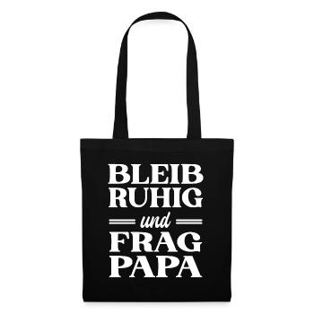 Vater Vaterschaft Familienvater Papa Fragen - Stoffbeutel - Schwarz - Vorne