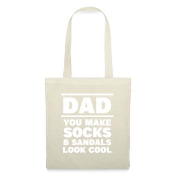 Vater Socken & Sandalen Lustig Vaterschaft Papa - Stoffbeutel - Natur - Vorne