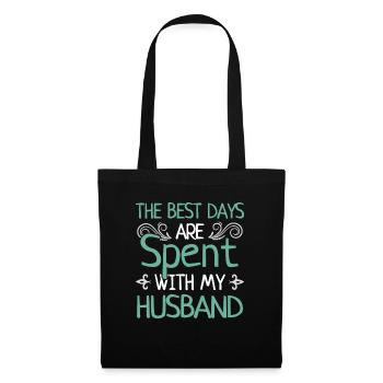 Meilleurs jours avec mari marier couple cadeau - Sac en tissu - noir - Devant