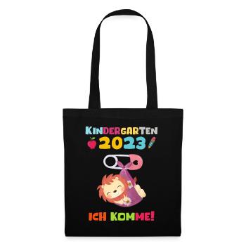 Kindergarten 2023 Ich Komme Mädchen Kita Geschenk - Stoffbeutel - Schwarz - Vorne