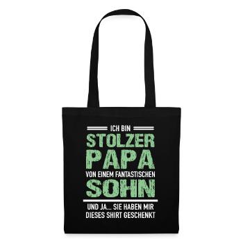 Stolzer Vater Fantastischen Sohn Vatertag - Stoffbeutel - Schwarz - Vorne