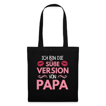 Vater & Tochter Süße Version Papa Kuss Lippen - Stoffbeutel - Schwarz - Vorne