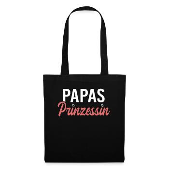 Vater Tochter Papas Prinzessin Werdender Papa - Stoffbeutel - Schwarz - Vorne