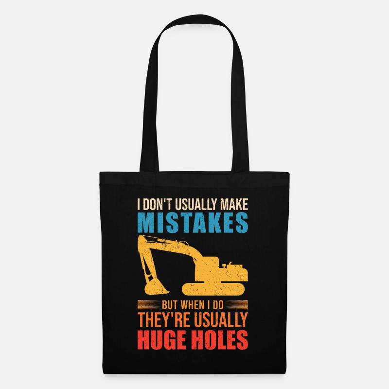 Retro Excavator Slogan Excavator Driver Construction Site - Sac en tissu - noir