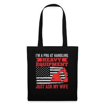 Retro Excavator Slogan Excavator Driver Construction Site - Tote Bag - black - Front