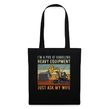 Retro Excavator Saying Excavator Driver Construction Site - Tote Bag - black - Front