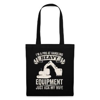 Retro Excavator Slogan Excavator Driver Construction Site - Tote Bag - black - Front