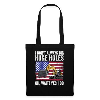 Retro Excavator Slogan Excavator Driver Construction Site - Tote Bag - black - Front