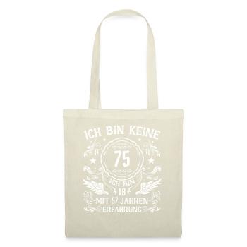 Geschenk 75 Jahre Geburtstagskind - Stoffbeutel - Natur - Vorne