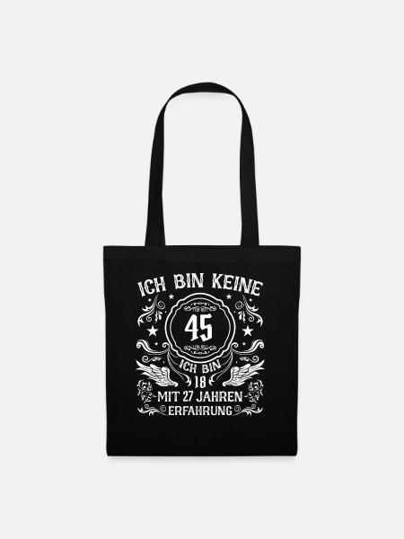 Geschenk 45 Jahre Geburtstagskind - Stoffbeutel - Schwarz