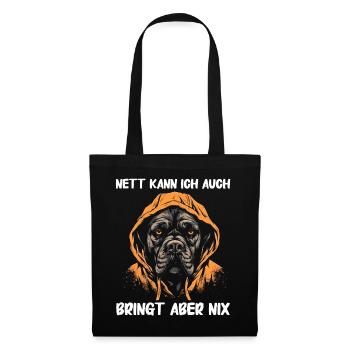Cane Corso Italiano Hund - Stoffbeutel - Schwarz - Vorne