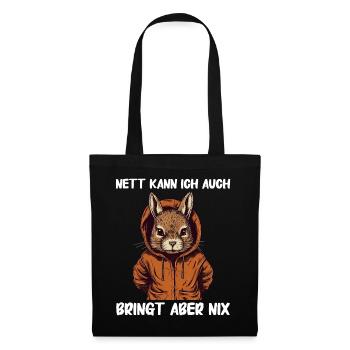 Hase Hasen Kaninchen Haustier - Stoffbeutel - Schwarz - Vorne