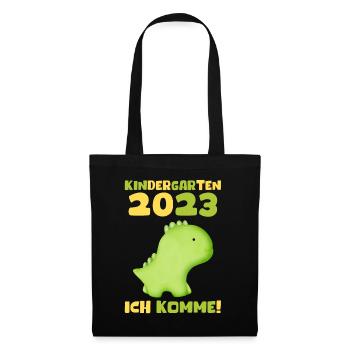 Kindergarten 2023 Ich Komme Jungen Kita Geschenk - Stoffbeutel - Schwarz - Vorne