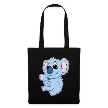 Koala Family - Koala avec bébé - Koala Motif - Sac en tissu - noir - Devant