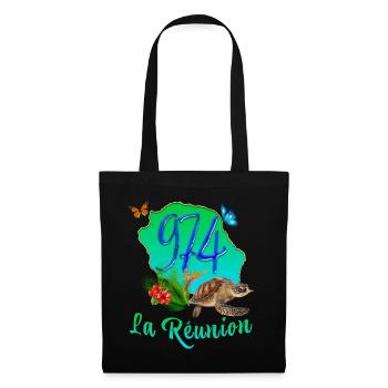 Ile de la Réunion Fleurs Et Plantes Tropicales - Sac en tissu - noir - Devant