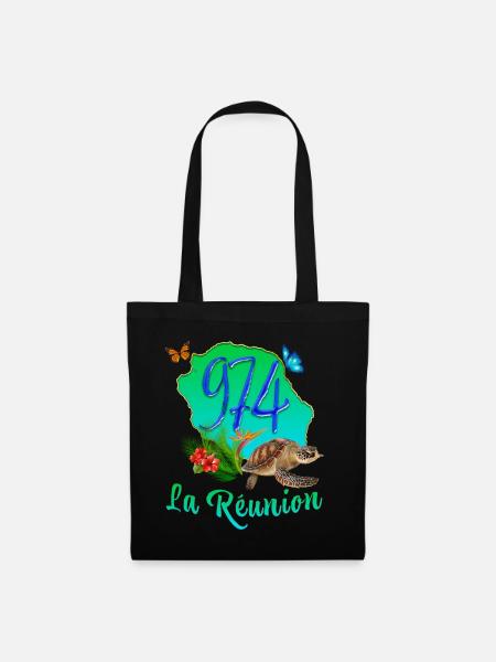 Ile de la Réunion Fleurs Et Plantes Tropicales - Sac en tissu - noir