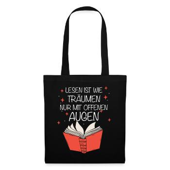 Buch Lesen Bücher Buch Nerd Bücherwurm - Stoffbeutel - Schwarz - Vorne