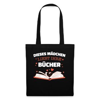 Buch Lesen Bücher Buch Nerd Bücherwurm - Stoffbeutel - Schwarz - Vorne