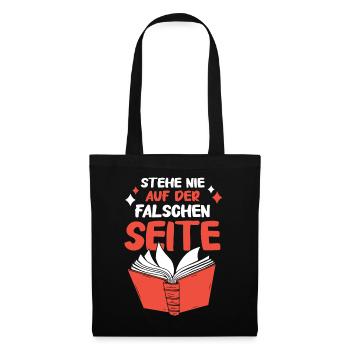 Buch Lesen Bücher Buch Nerd Bücherwurm - Stoffbeutel - Schwarz - Vorne