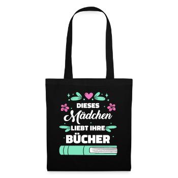 Buch Lesen Bücher Buch Nerd Bücherwurm - Stoffbeutel - Schwarz - Vorne