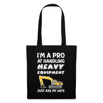 Retro Excavator Slogan Excavator Driver Construction Site - Tote Bag - black - Front