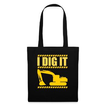 Retro Excavator Slogan Excavator Driver Construction Site - Tote Bag - black - Front