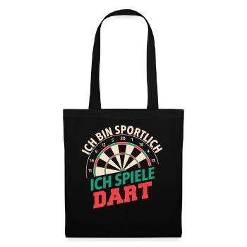 Dart Darts Dartspieler Dartsport - Stoffbeutel - Schwarz - Vorne
