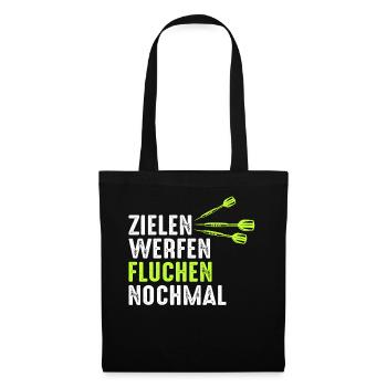 Dart Darts Dartspieler Dartsport - Stoffbeutel - Schwarz - Vorne