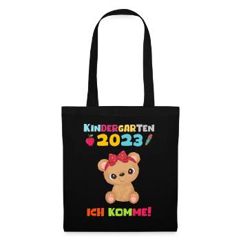 Kindergarten 2023 Ich Komme Mädchen Kita Geschenk - Stoffbeutel - Schwarz - Vorne
