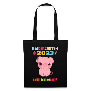Kindergarten 2023 Ich Komme Jungen Kita Geschenk - Stoffbeutel - Schwarz - Vorne