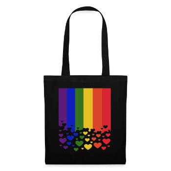 Rainbow Hearts Pride Month - Stoffbeutel - Schwarz - Vorne