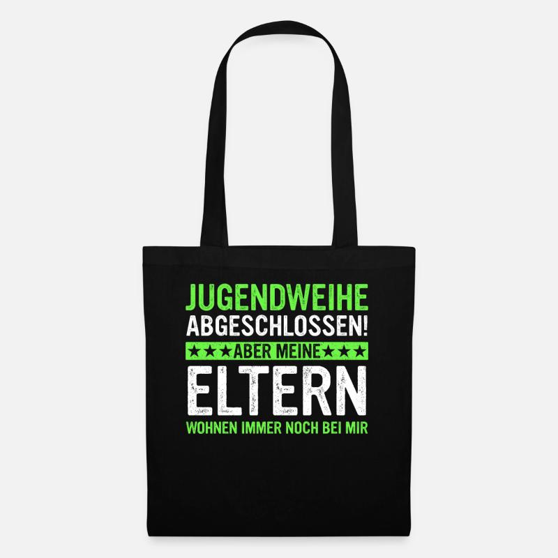 Jugendweihe Mädchen Junge Erwachsen - Stoffbeutel - Schwarz