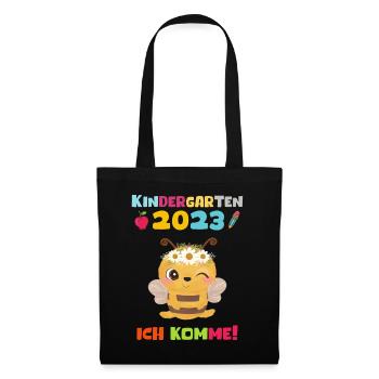 Kindergarten 2023 Ich Komme Mädchen Kita Geschenk - Stoffbeutel - Schwarz - Vorne