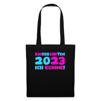 Kindergarten 2023 Ich Komme Mädchen Kita Geschenk - Stoffbeutel - Schwarz - Vorne