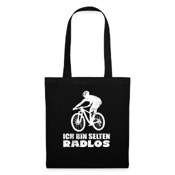 MTB Fahrer Mountainbike Ich Bin Selten Radlos - Stoffbeutel - Schwarz - Vorne